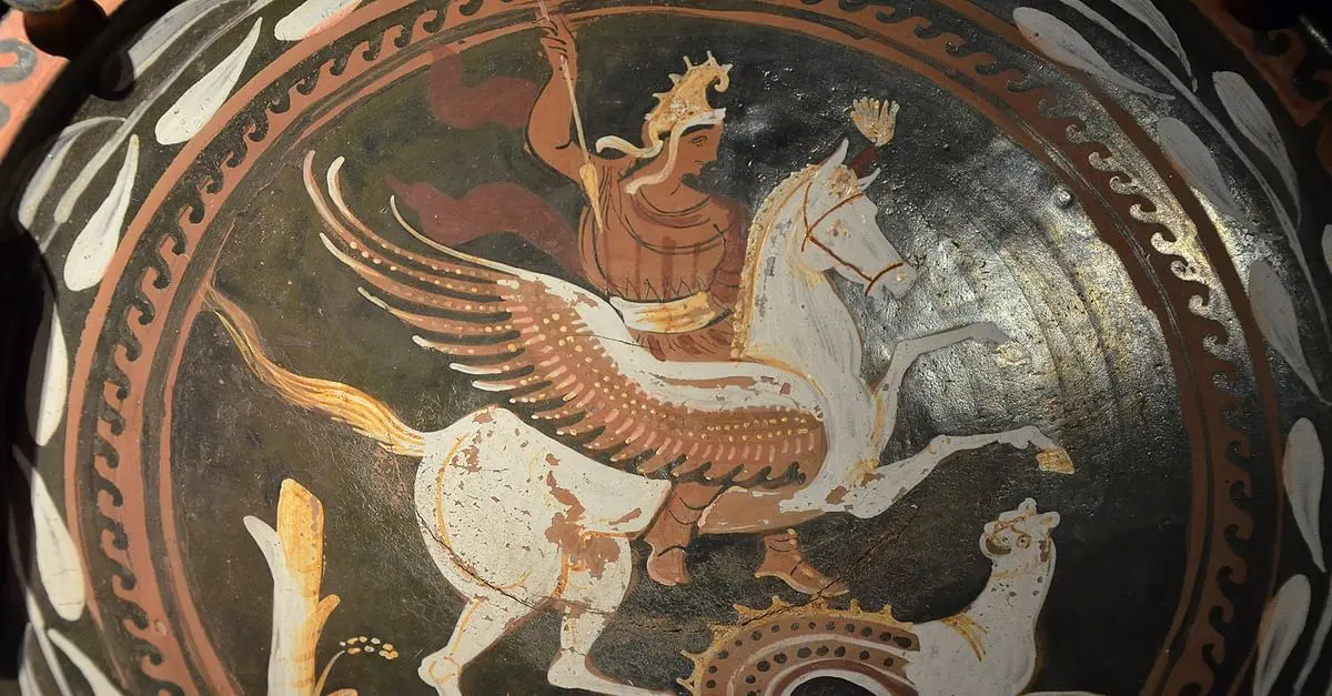 <b>Belerofonte, Pegaso y la Quimera: Un viaje a través del mito y el arte LED</b> - Qué representa el semidiós Belerofonte arte luz led quimera y belerofonte - Qué representa el semidiós Belerofonte